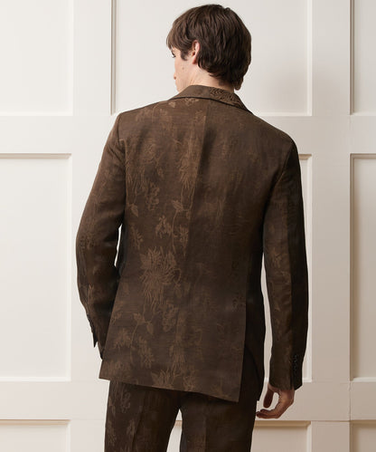 Italian Linen-Cupro Dayshawl Jacket - Brown