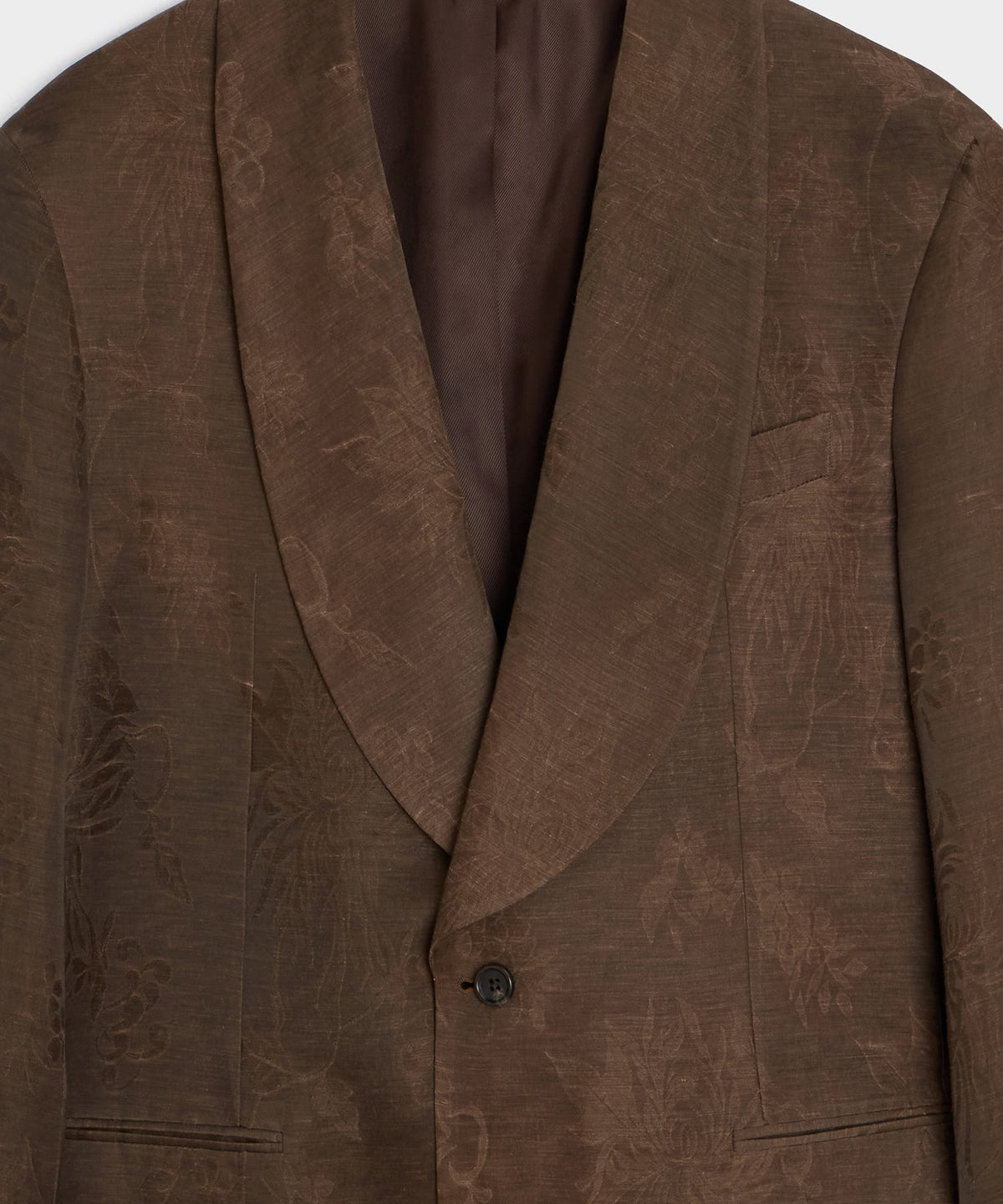 Italian Linen-Cupro Dayshawl Jacket - Brown