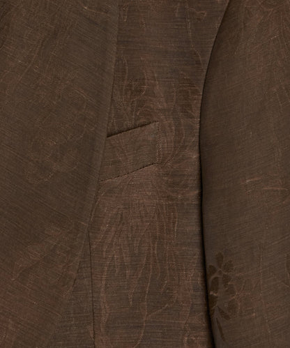 Italian Linen-Cupro Dayshawl Jacket - Brown