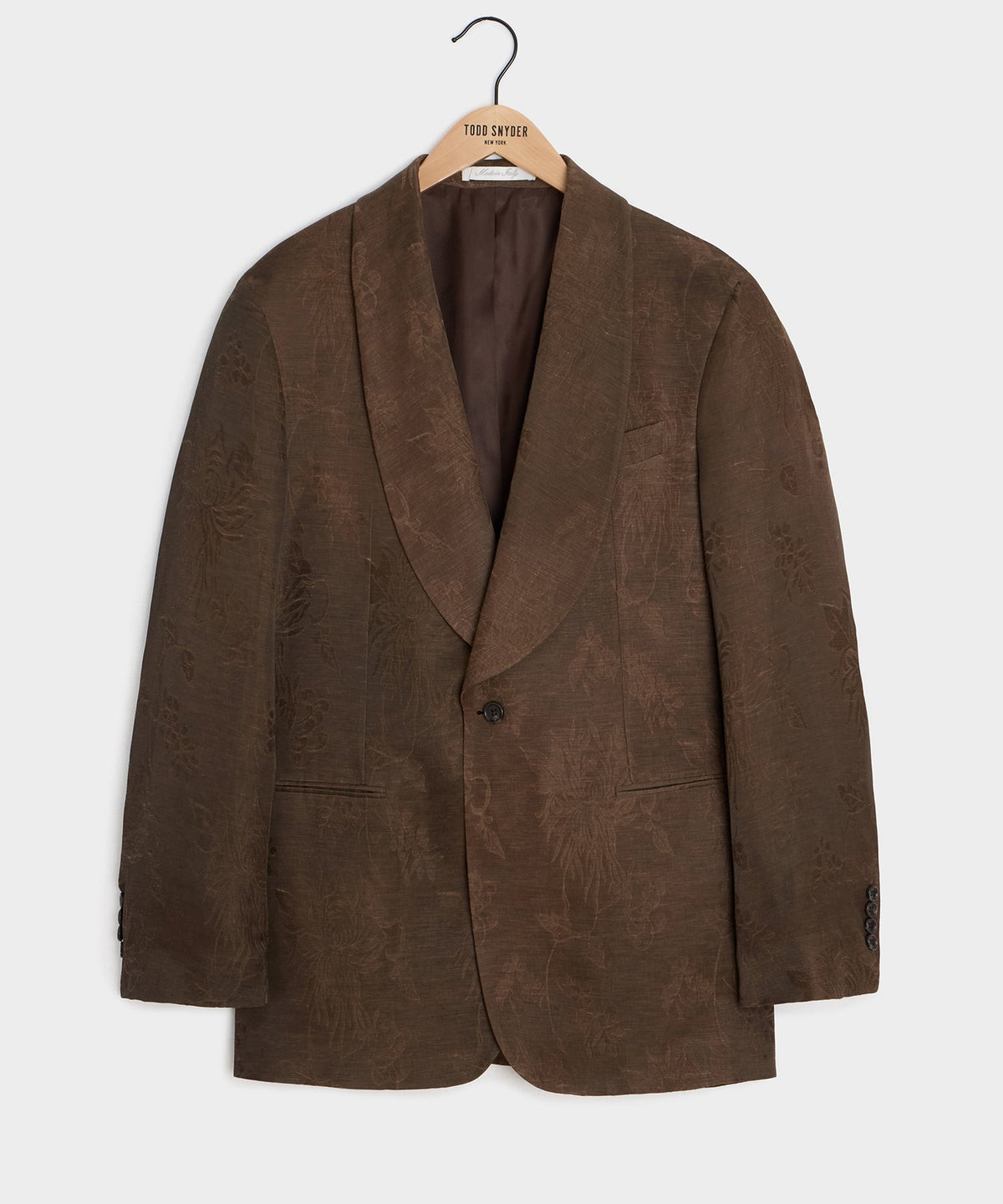 Italian Linen-Cupro Dayshawl Jacket - Brown