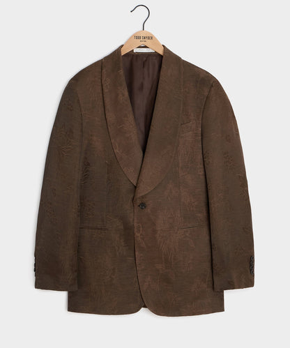 Italian Linen-Cupro Dayshawl Jacket - Brown