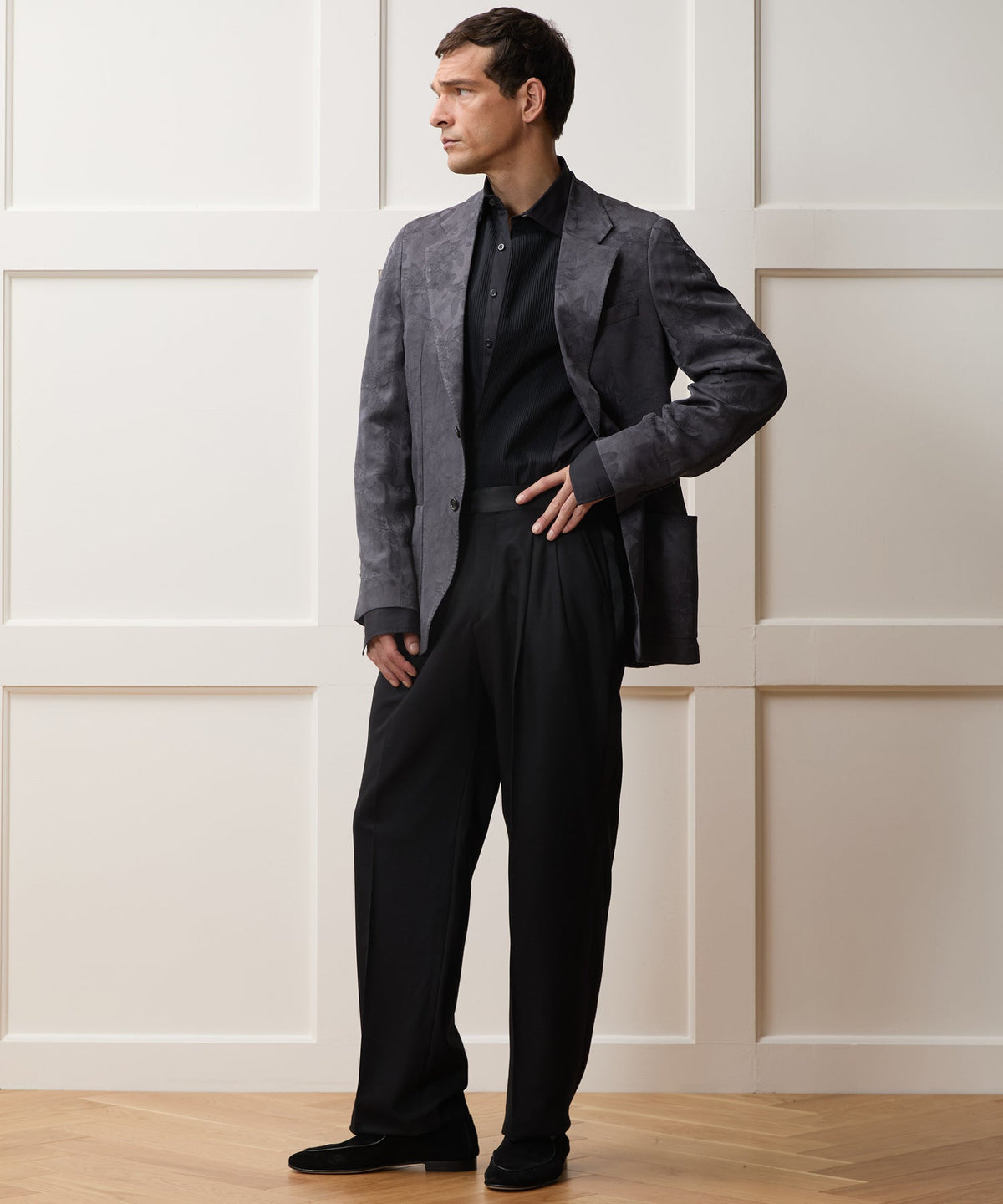 Italian Floral Jacquard Sport Coat - Blue