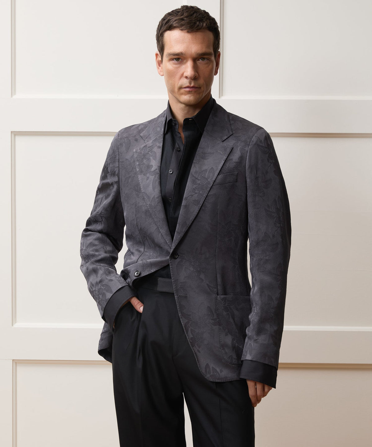 Italian Floral Jacquard Sport Coat - Blue