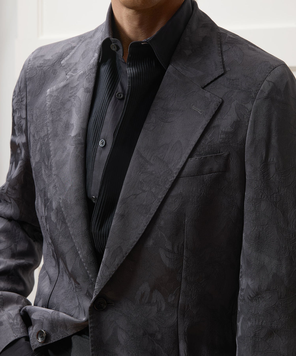 Italian Floral Jacquard Sport Coat - Blue