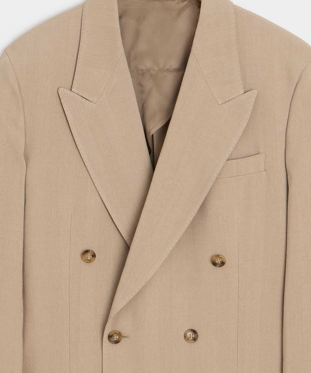 Italian Linen-Silk Herringbone Wythe Jacket - Beige