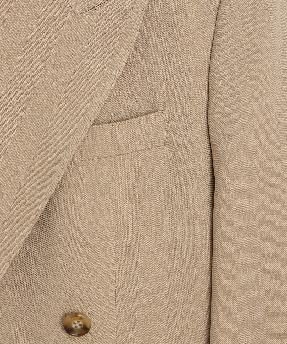 Italian Linen-Silk Herringbone Wythe Jacket - Beige