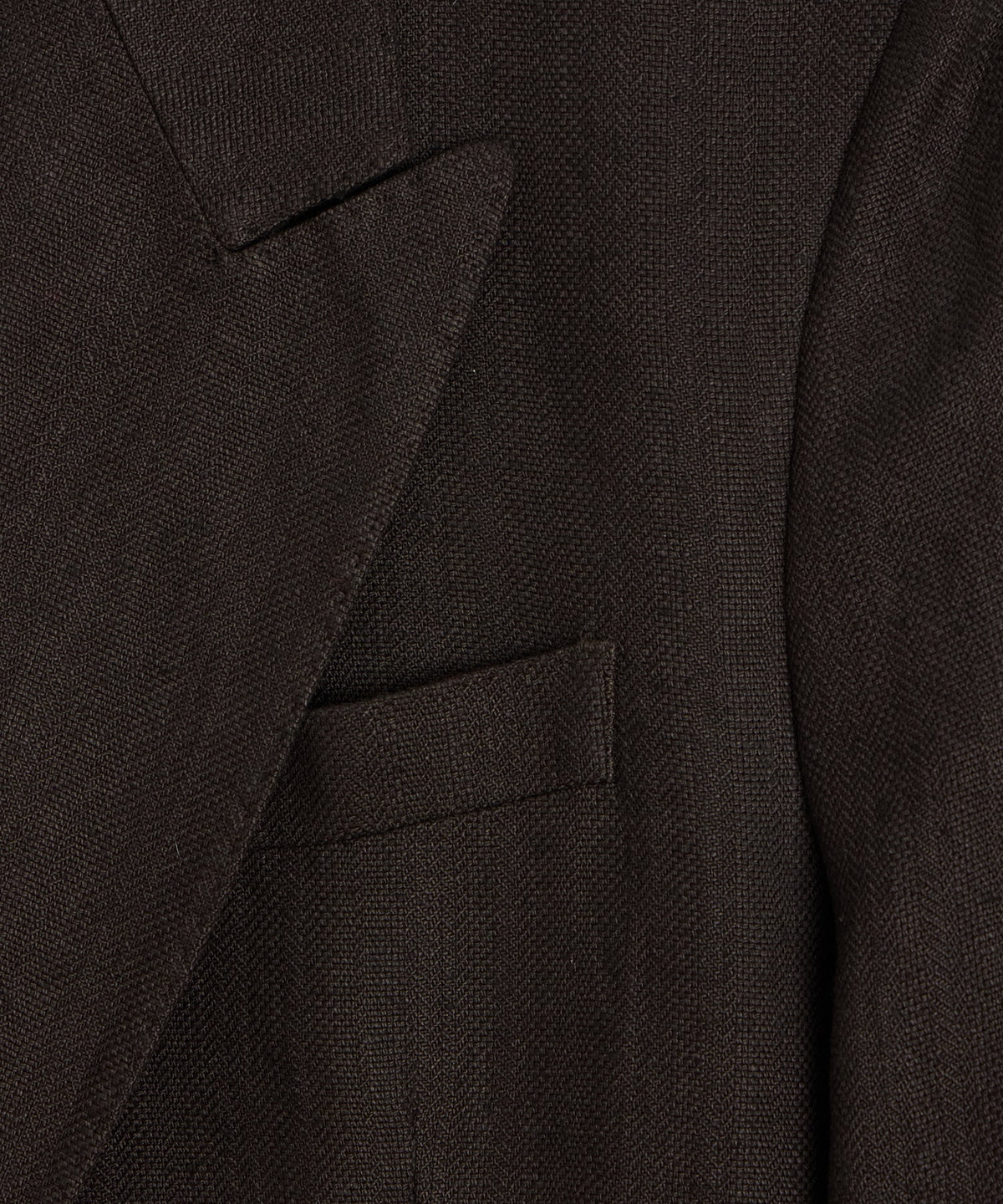 Italian Linen Herringbone Wythe Jacket - Caviar