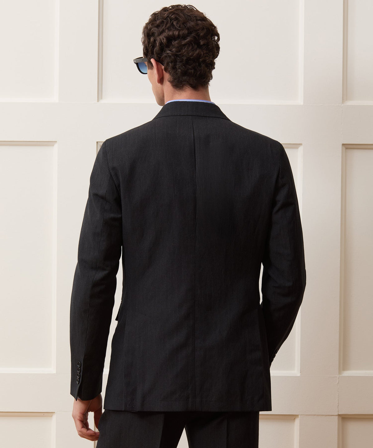 Italian Striped Linen Wythe Jacket - Black