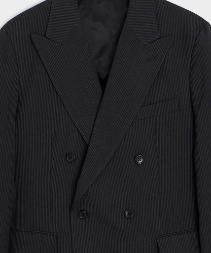 Italian Striped Linen Wythe Jacket - Black