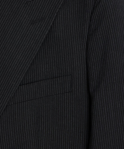 Italian Striped Linen Wythe Jacket - Black
