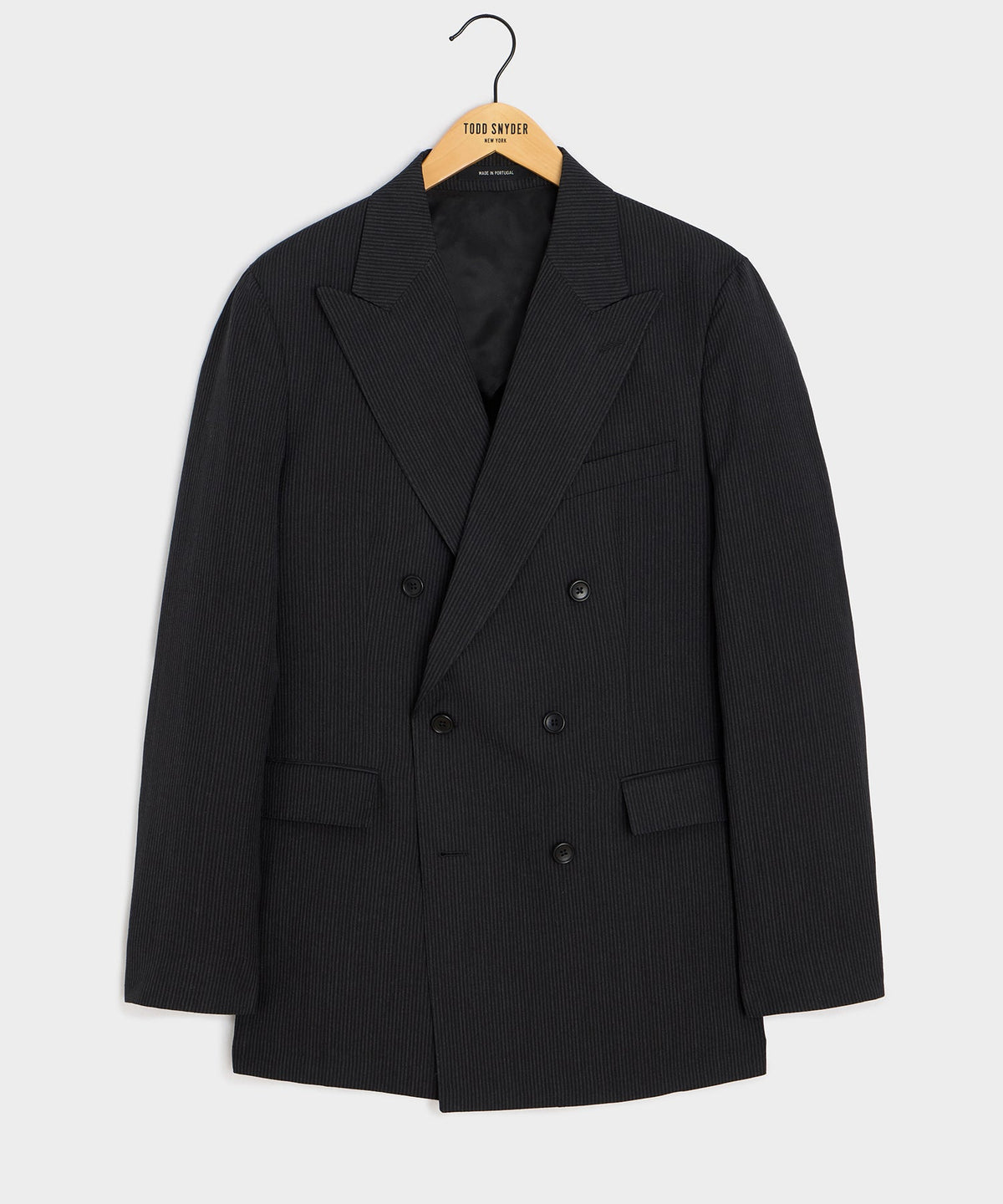 Italian Striped Linen Wythe Jacket - Black