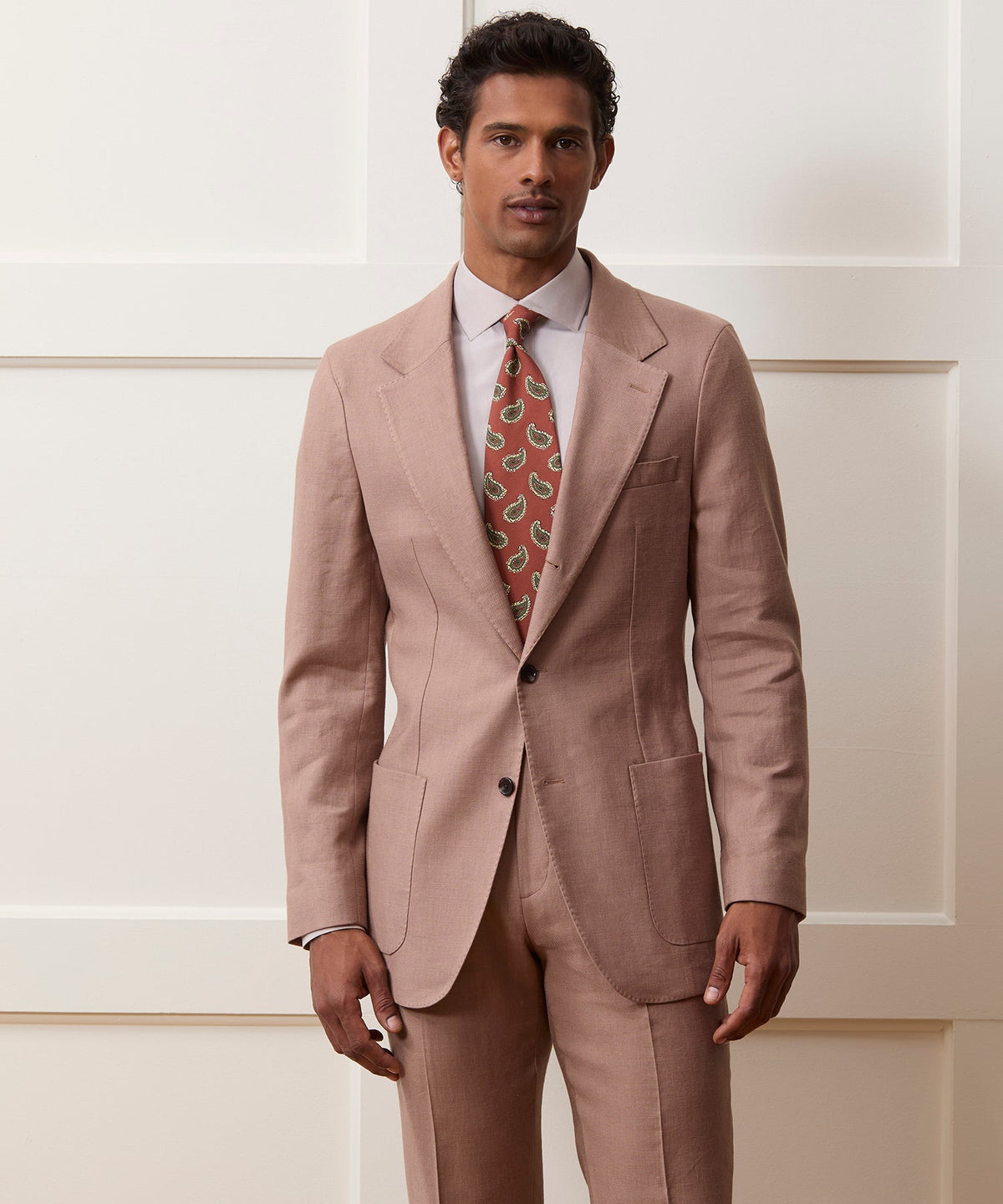 Italian Linen Blend Madison Jacket - Mauve