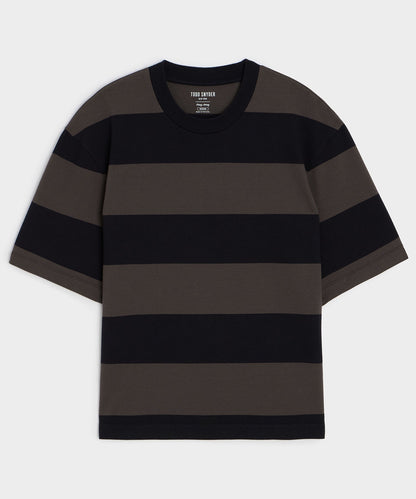 Boxy Jersey Rugby Tee - Caviar