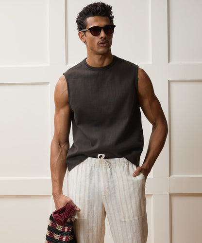 Textured Muscle Tank - Caviar