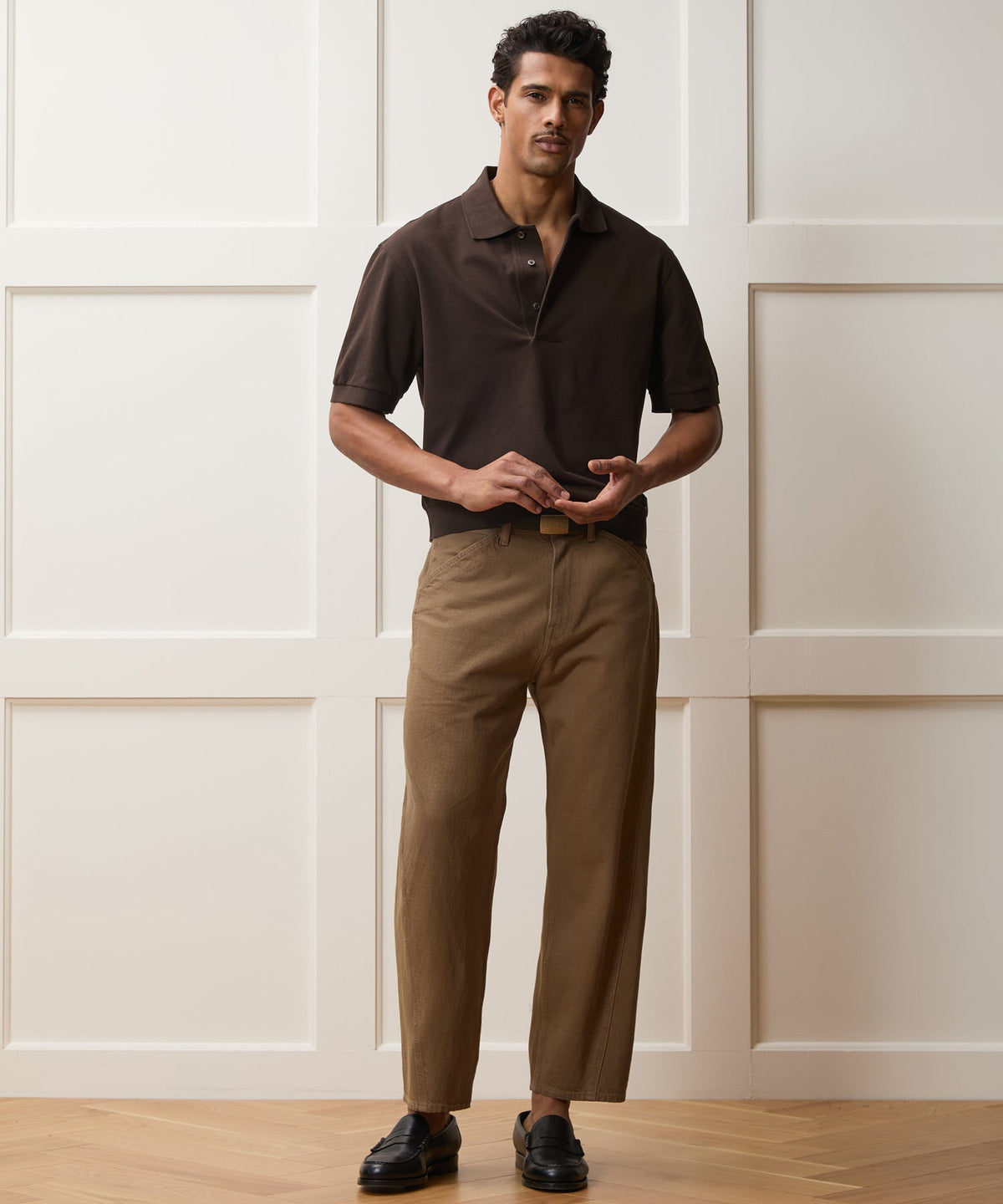 Relaxed Cotton Pique Polo - Dark Mocha