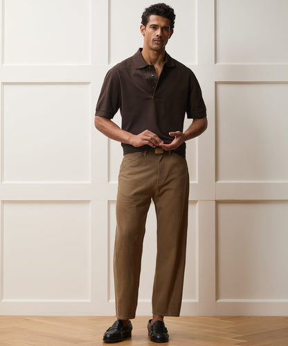 Relaxed Cotton Pique Polo - Dark Mocha