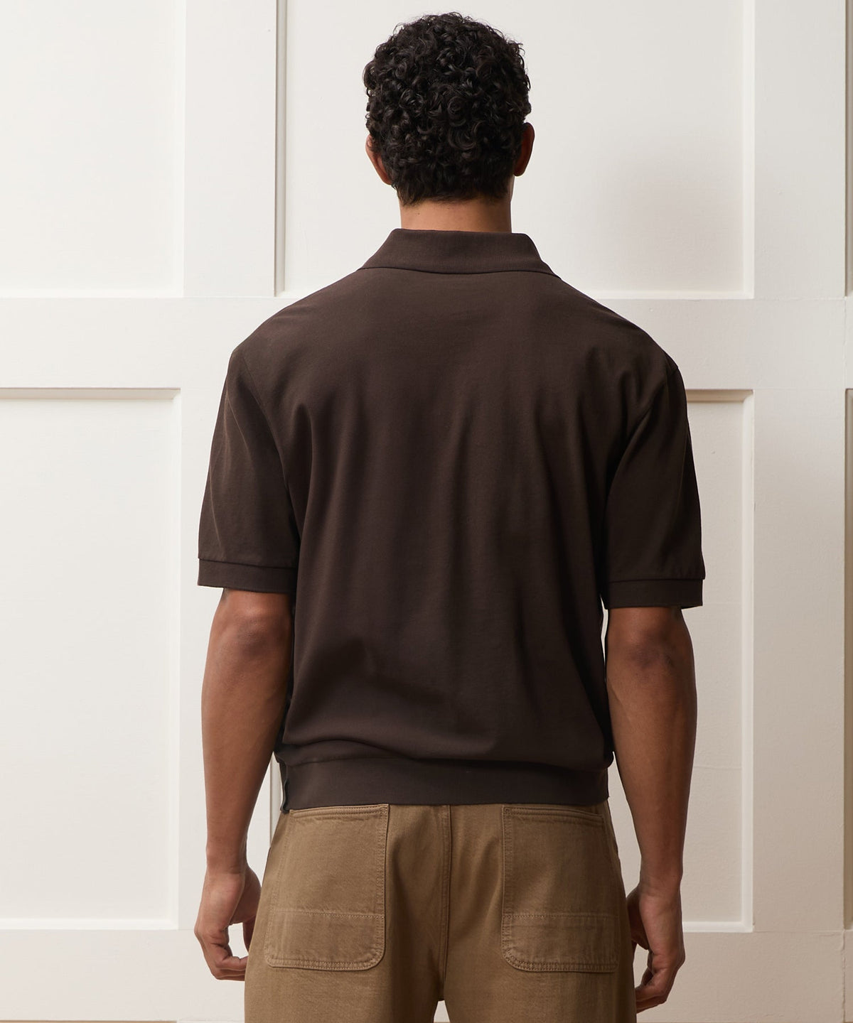 Relaxed Cotton Pique Polo - Dark Mocha