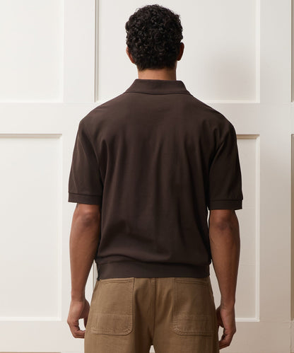 Relaxed Cotton Pique Polo - Dark Mocha