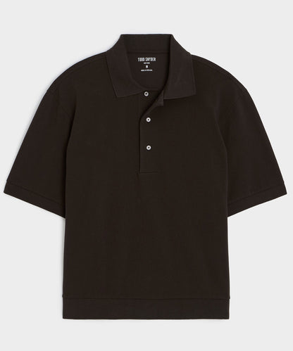 Relaxed Cotton Pique Polo - Dark Mocha