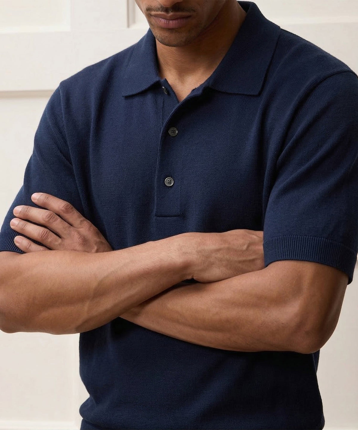 Relaxed Cotton Pique Polo - Classic Navy