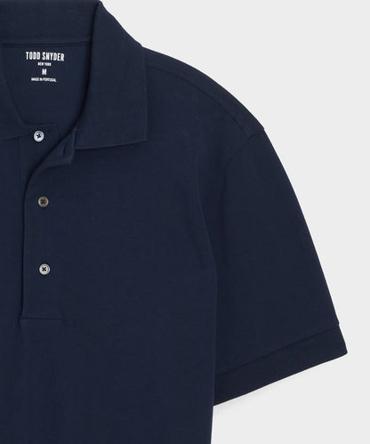 Relaxed Cotton Pique Polo - Classic Navy