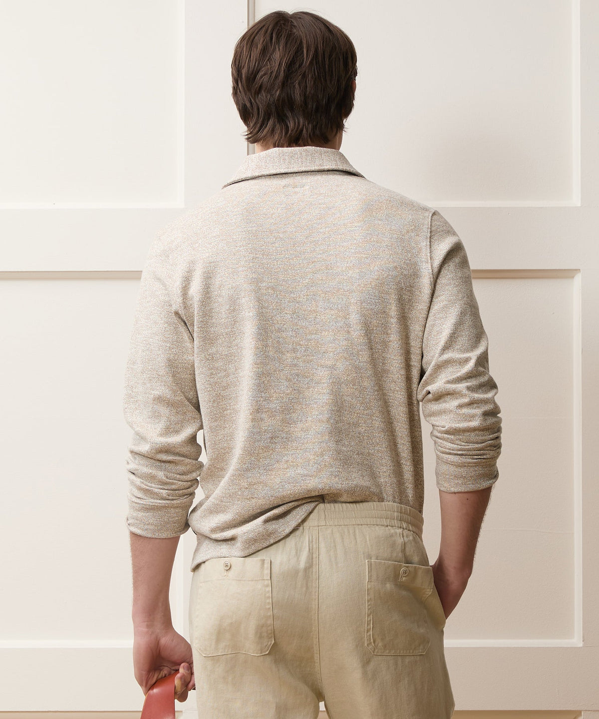 Heathered Quarter-Zip Polo - Pumice