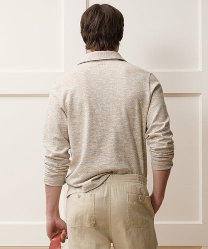 Heathered Quarter-Zip Polo - Pumice
