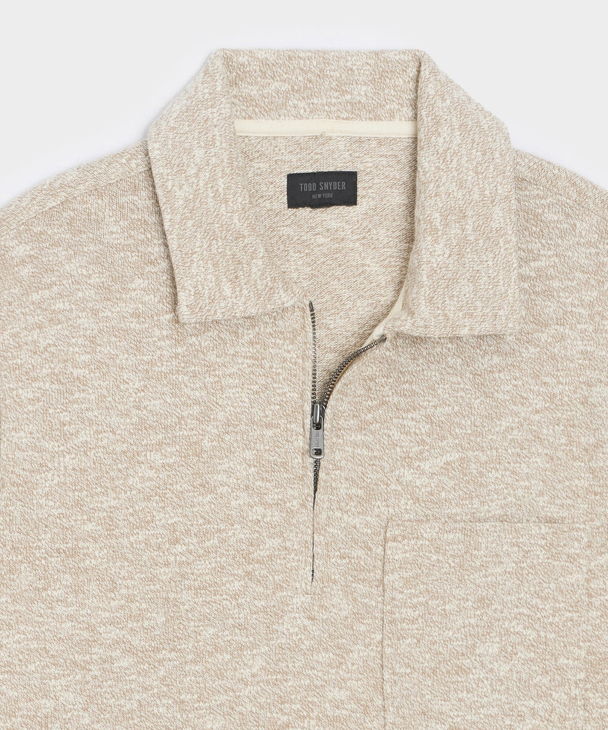 Heathered Quarter-Zip Polo - Pumice