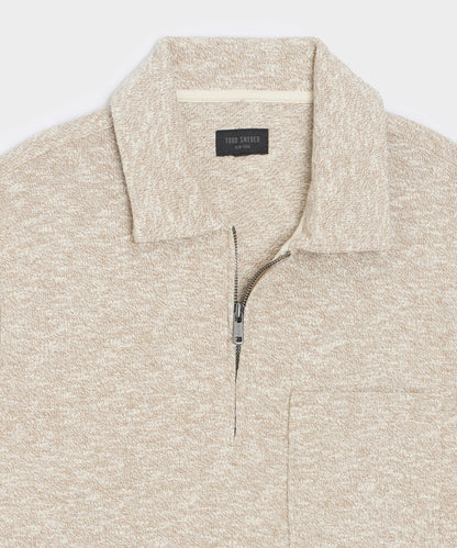 Heathered Quarter-Zip Polo - Pumice