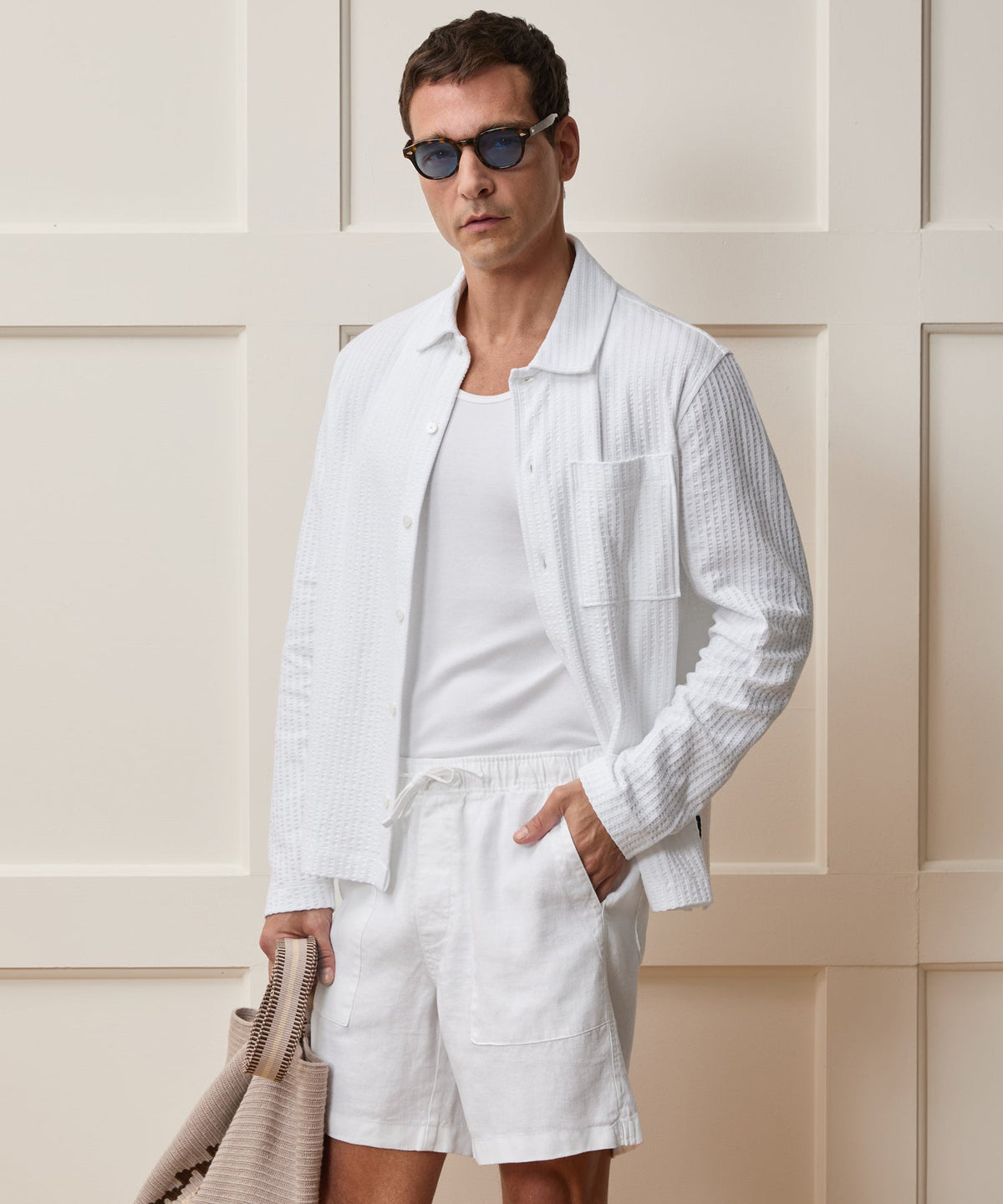 Knit Seersucker Shirt - Alabaster