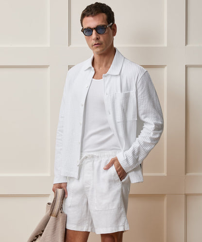 Knit Seersucker Shirt - Alabaster