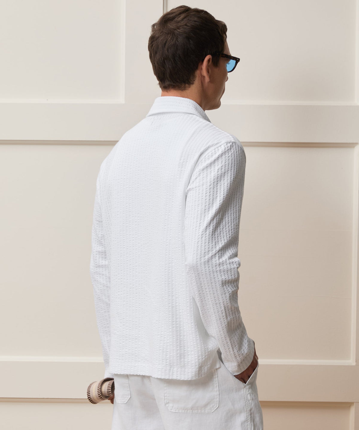Knit Seersucker Shirt - Alabaster