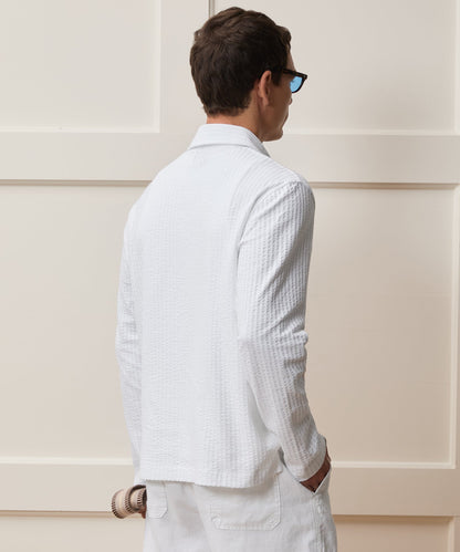 Knit Seersucker Shirt - Alabaster