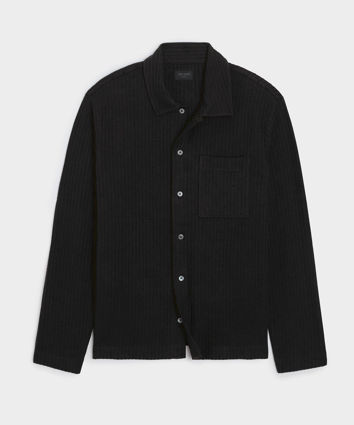 Knit Seersucker Shirt - Black