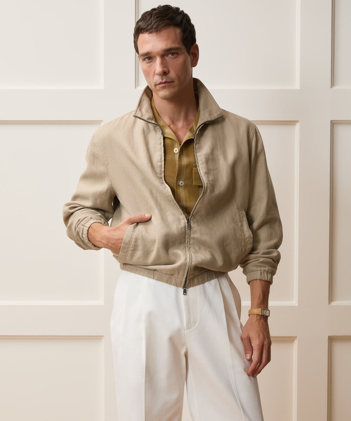 Linen Dad Jacket - Beige