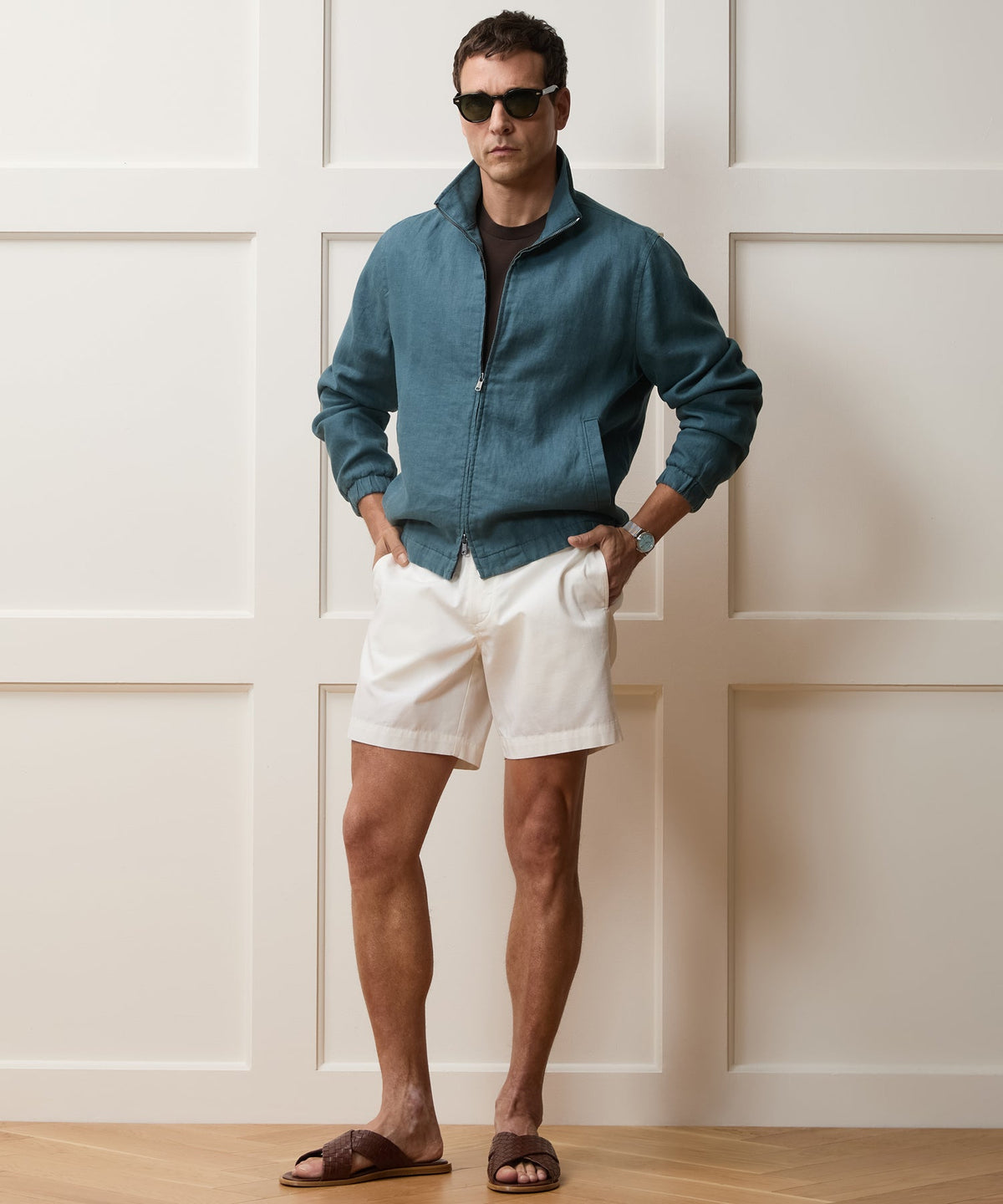 Linen Dad Jacket - Teal