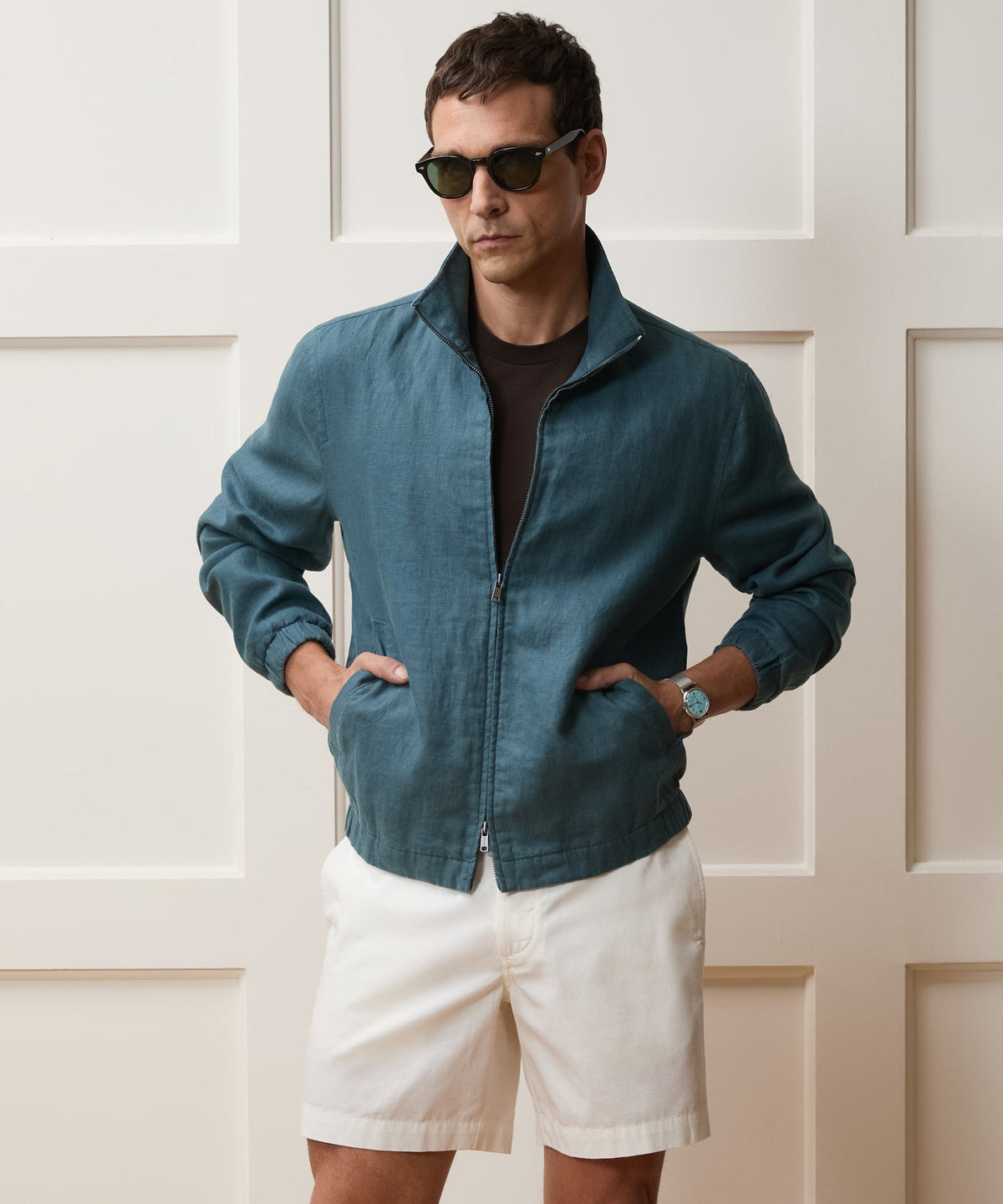 Linen Dad Jacket - Teal