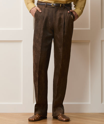 Italian Linen-Cupro Wythe Trouser - Brown