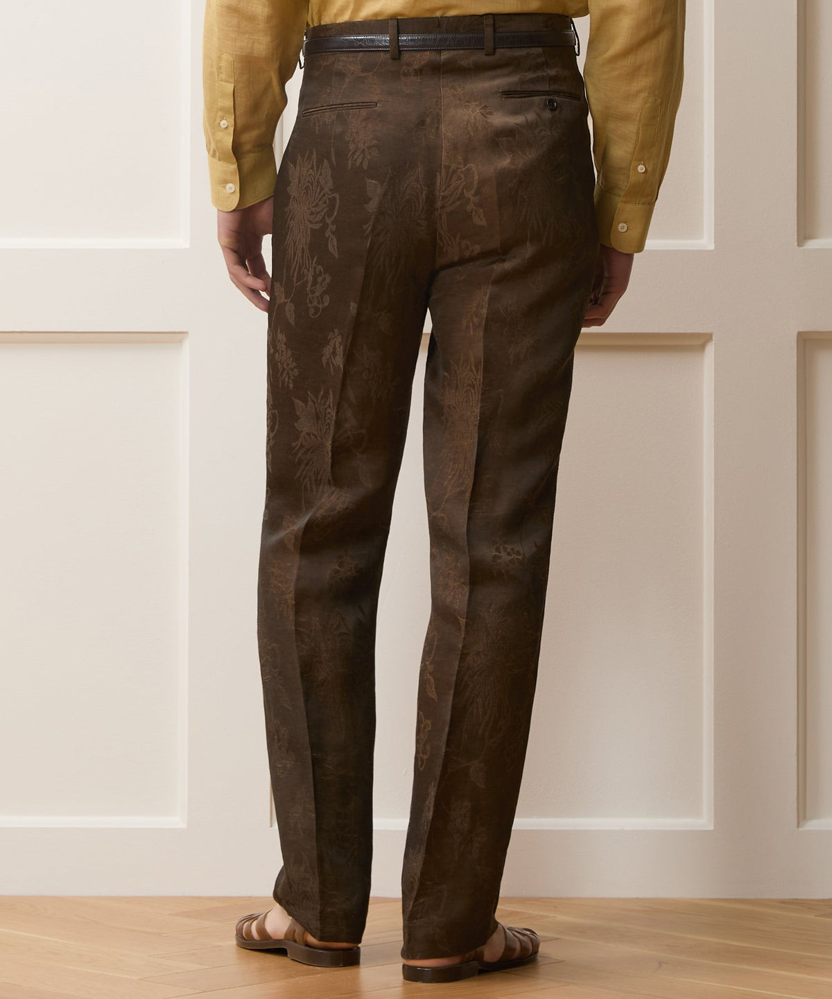 Italian Linen-Cupro Wythe Trouser - Brown