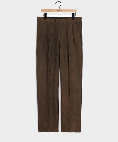 Italian Linen-Cupro Wythe Trouser - Brown