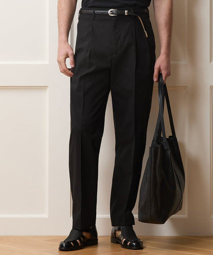 Italian Cotton Hollywood Trouser - Black