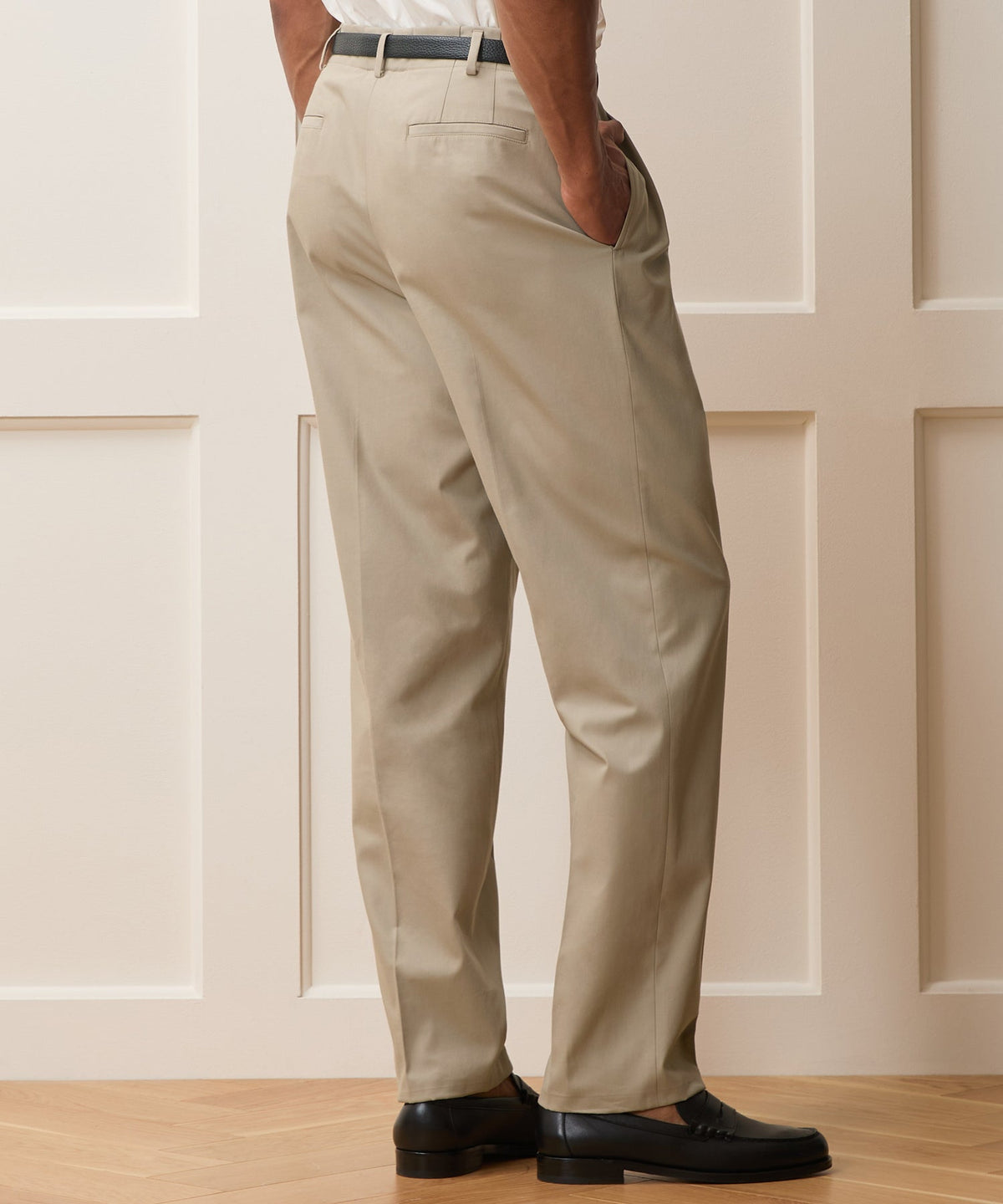 Italian Cotton Hollywood Trouser - Khaki