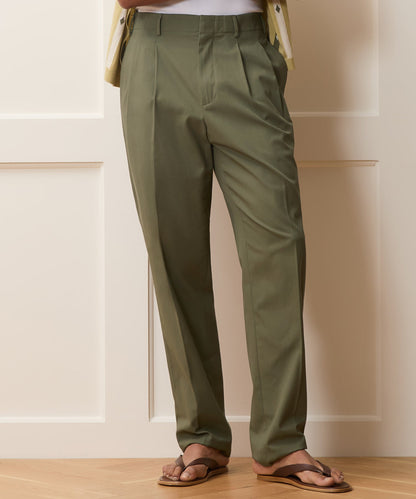 Italian Cotton Hollywood Trouser - Olive