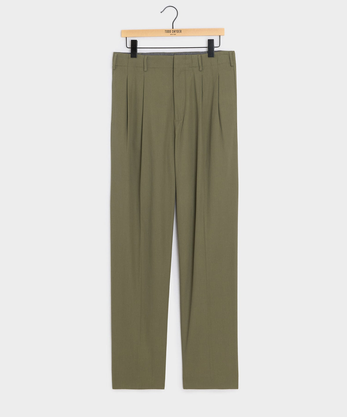 Italian Cotton Hollywood Trouser - Olive