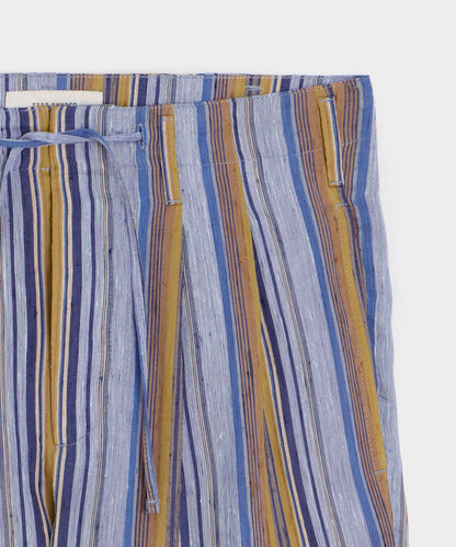 Italian Multi-Stripe Leisure Short - Blue