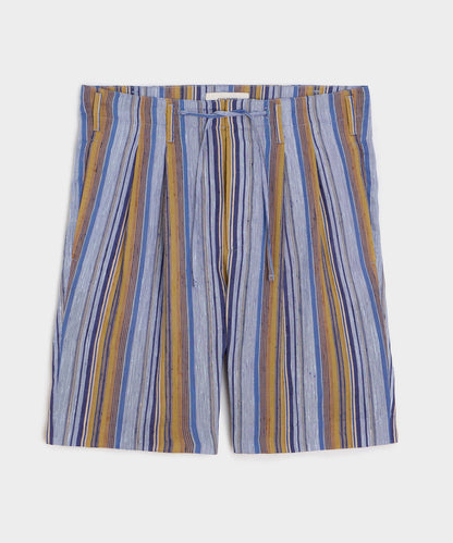 Italian Multi-Stripe Leisure Short - Blue
