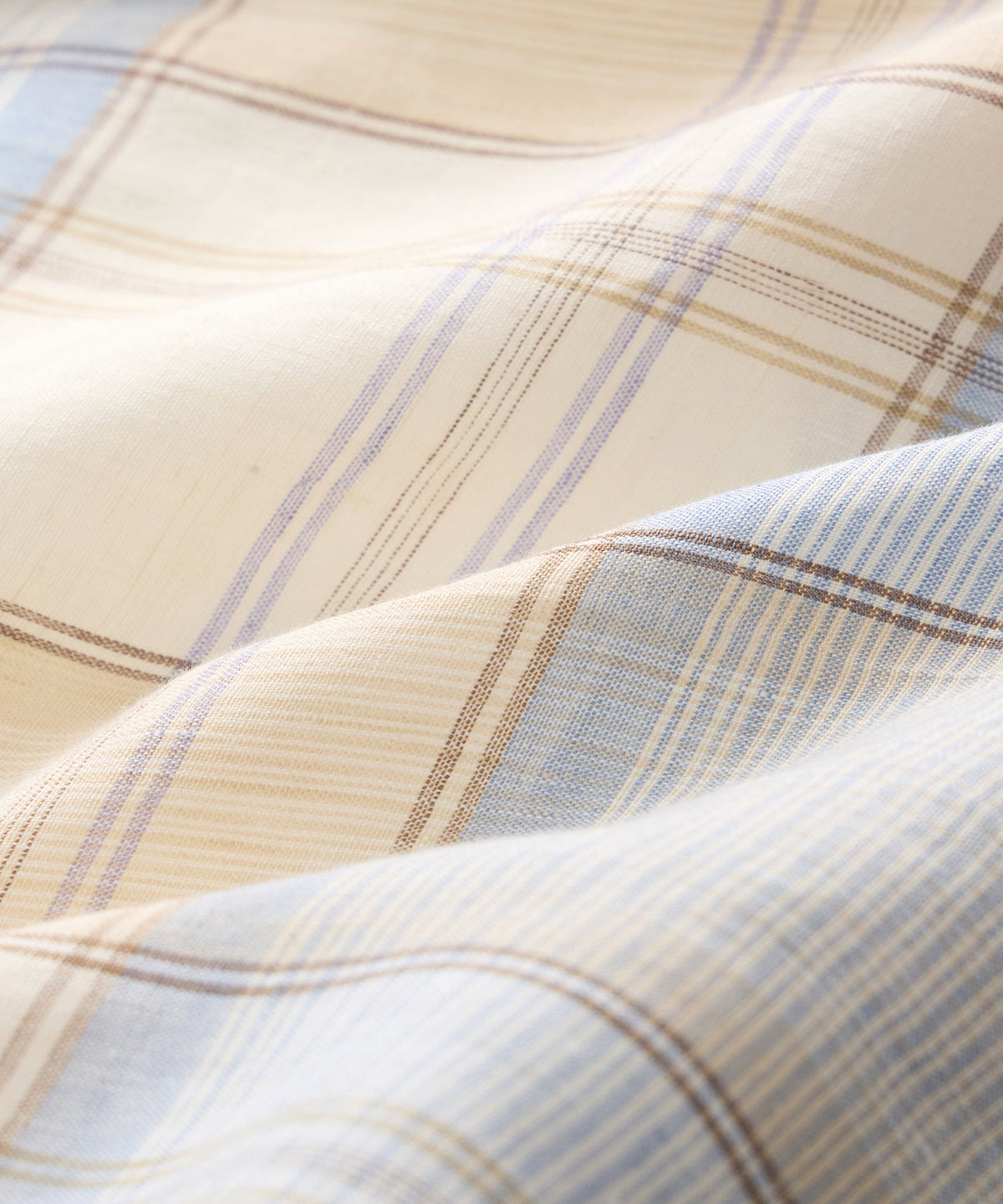 Italian Linen Plaid Leisure Short - Cream