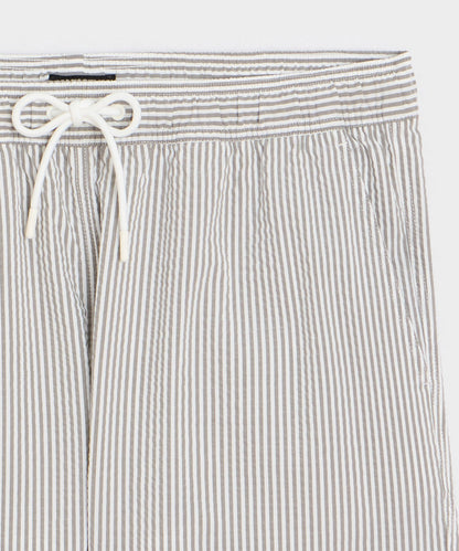 5" Seersucker Montauk Swim Trunk - Olive Drab