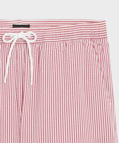 5" Seersucker Montauk Swim Trunk - Red