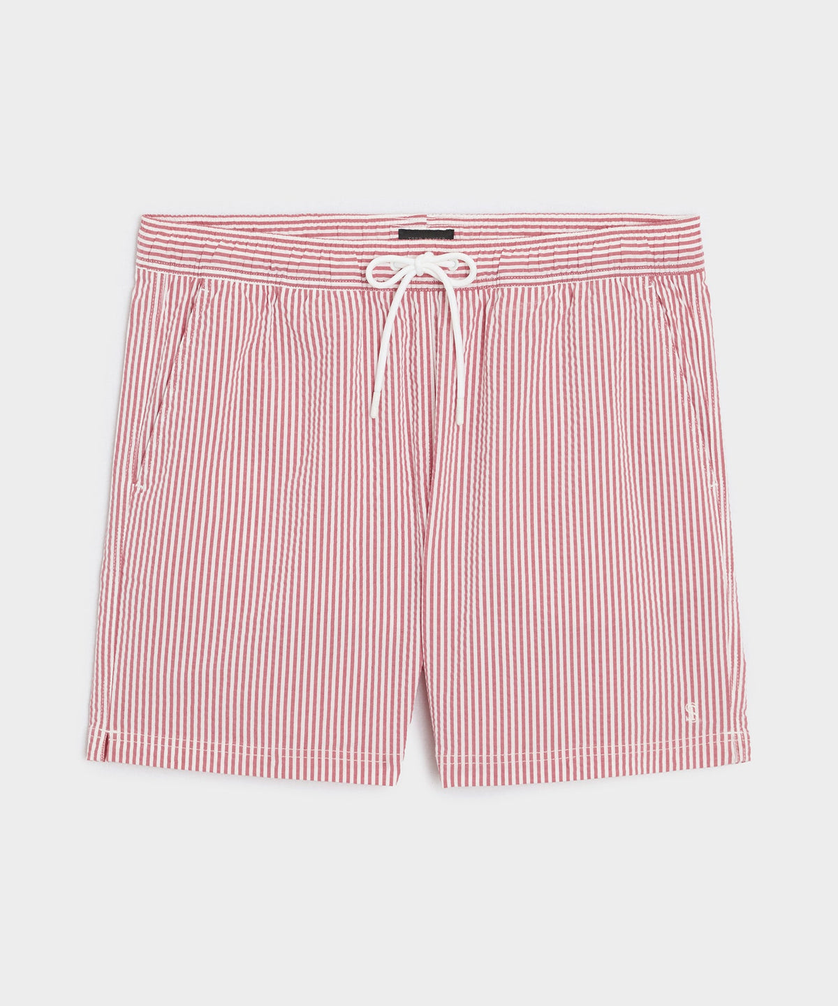 5" Seersucker Montauk Swim Trunk - Red